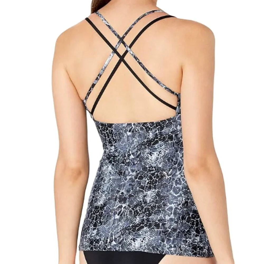TYR Light Support Serpiente Brooke Tank Swim Top - Black - Size Small 4/6 - $50